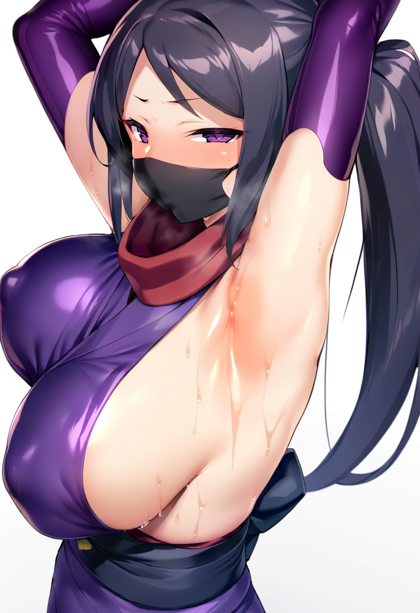 1girl Armpits Breasts Mask