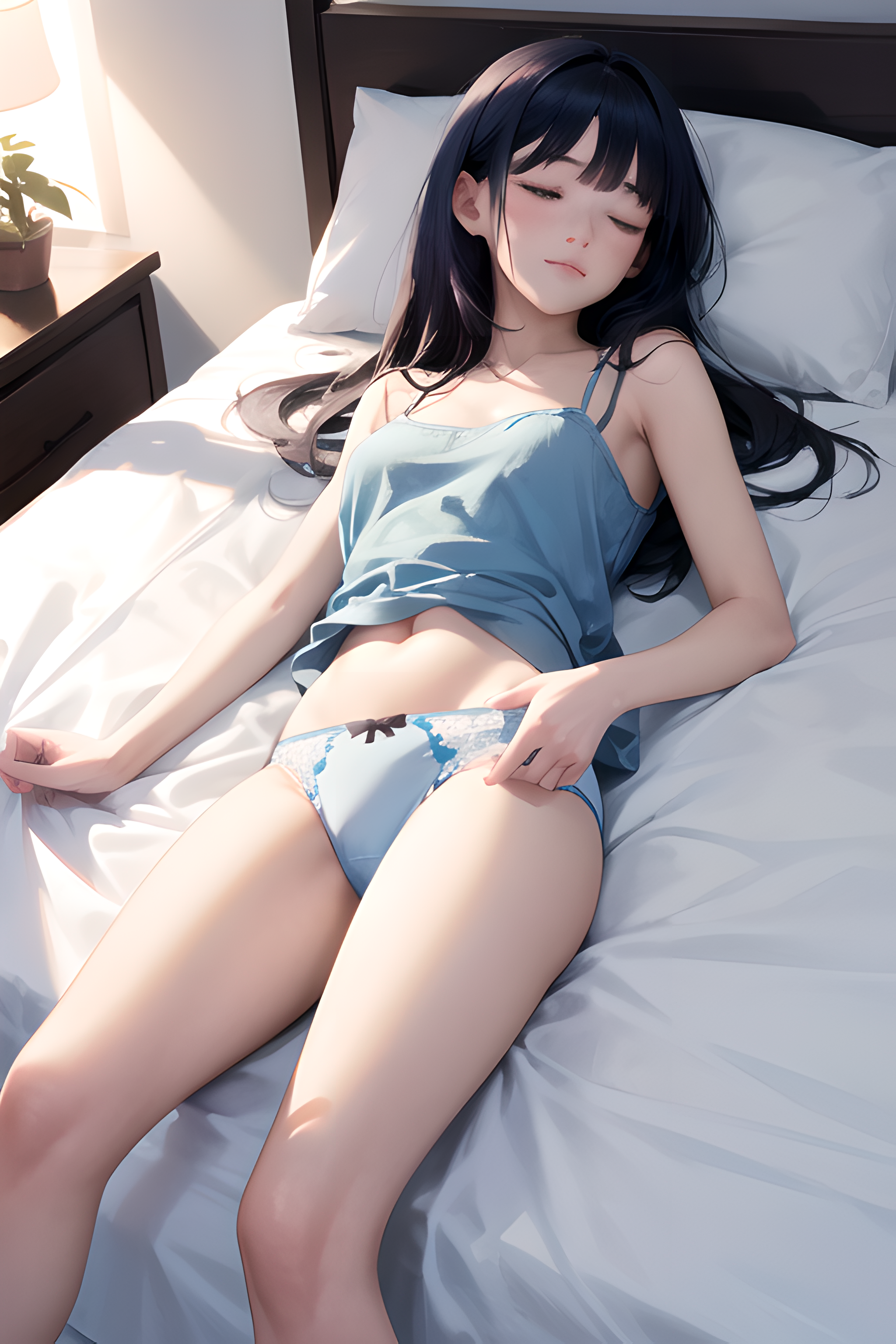 Ultra-detailed Dark Blue Hair