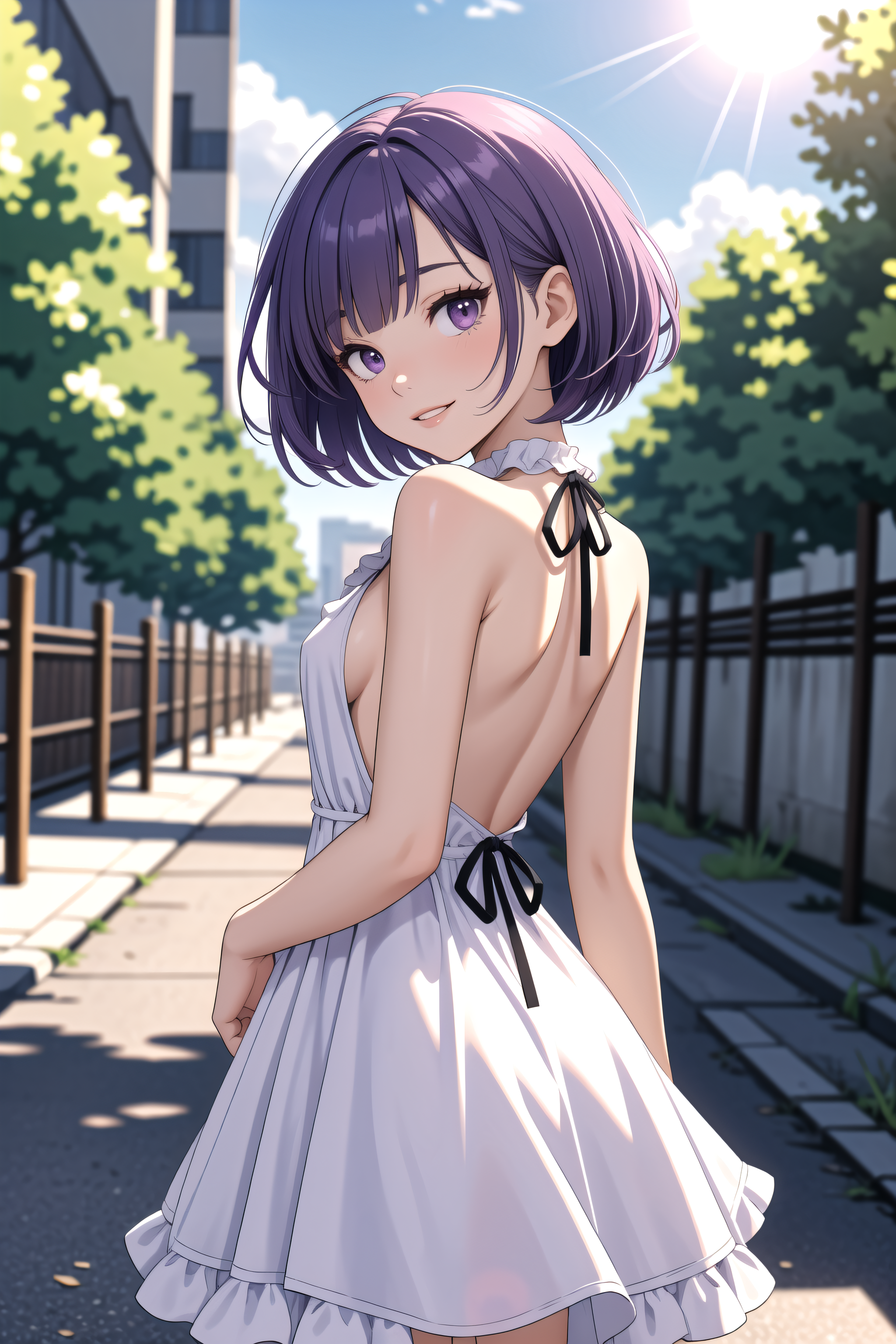 Solo Focus Purple Hair