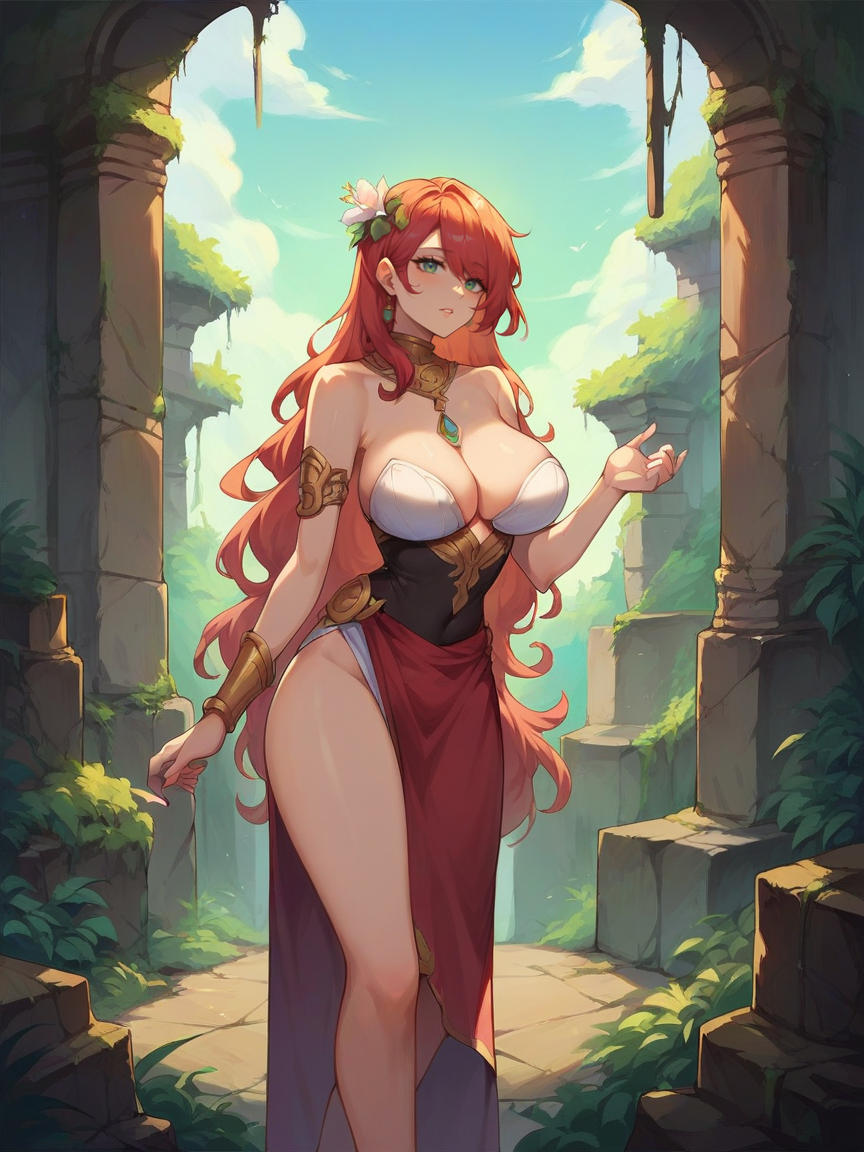 Large Breasts Long Hair