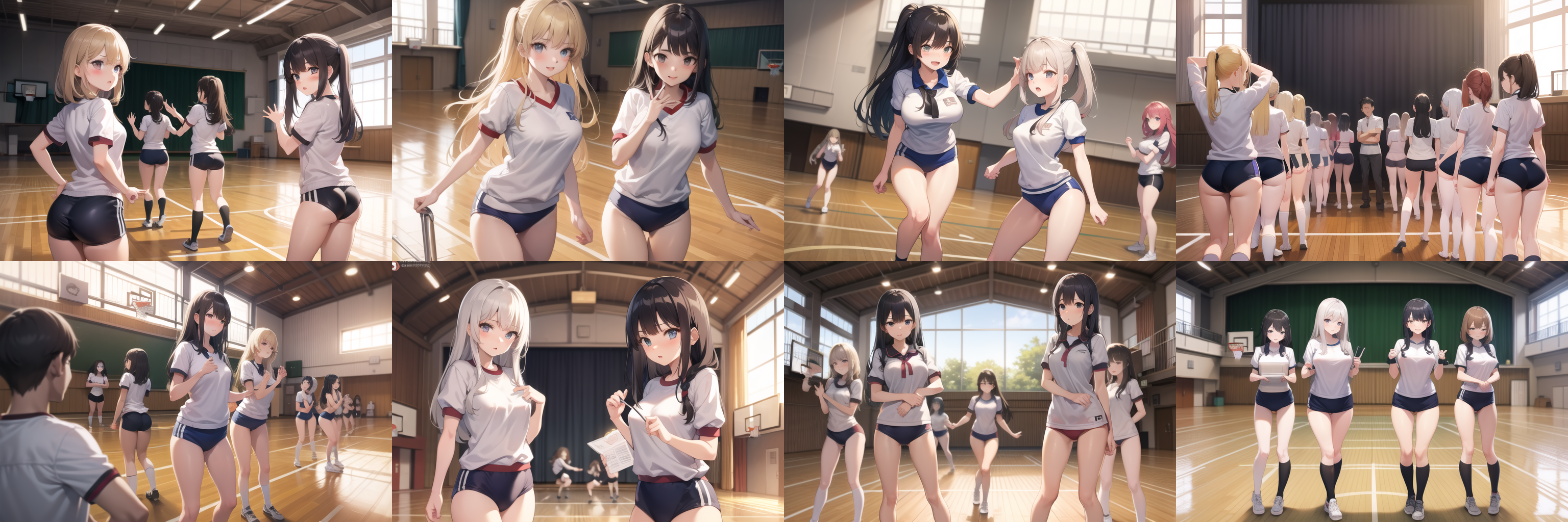 School Gym Multiple Girls