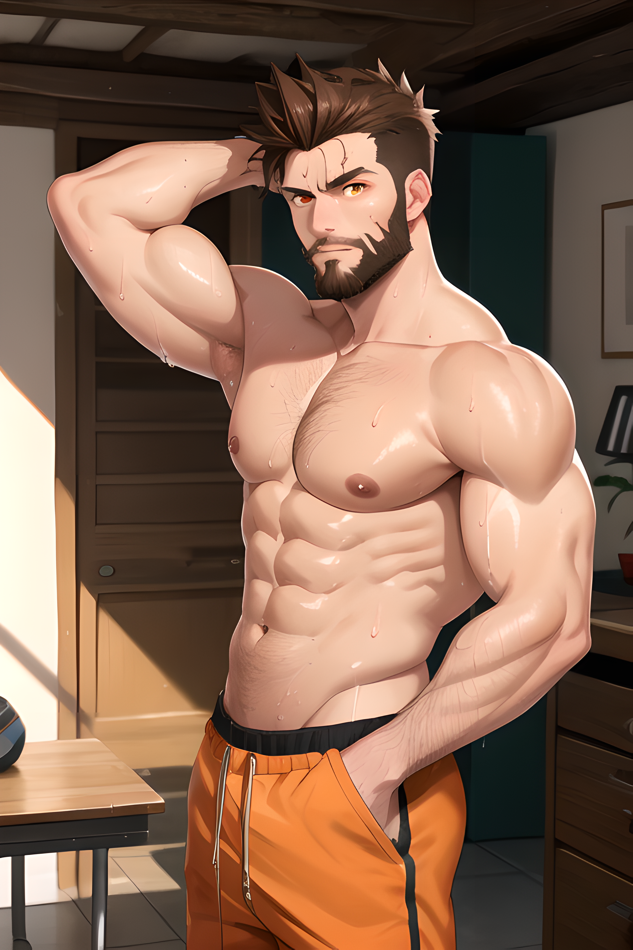 Tall Muscular Brown Hair
