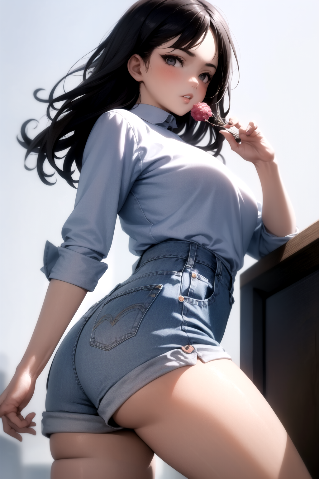 1dívka vysoké šortky