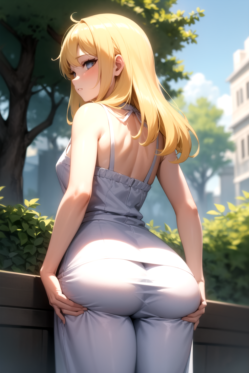 1girl 엉덩이 서포트 선드레스