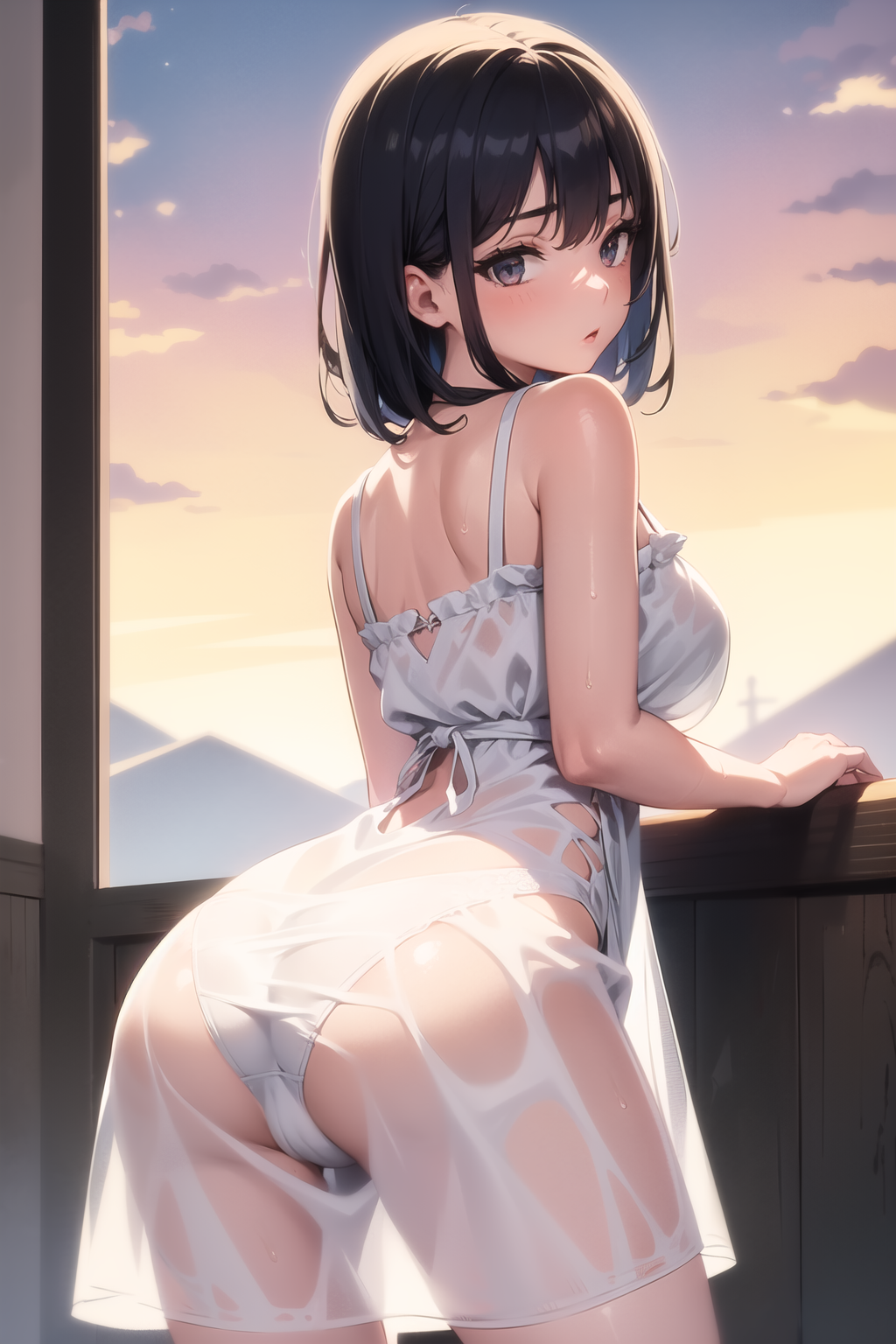 1girl Vestit Transparent Vestit de Sol