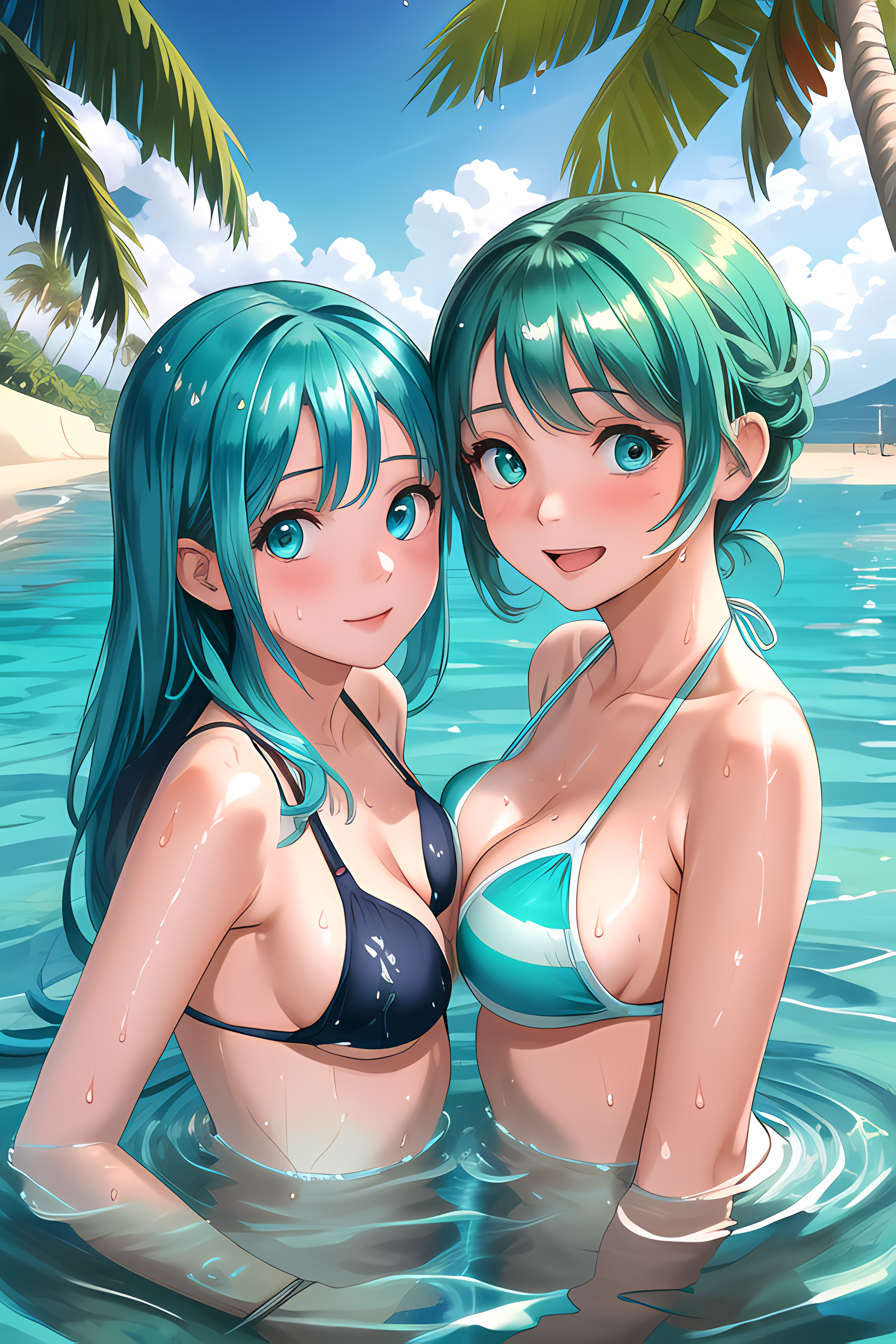 2 สาว พี่น้อง ตาสีน้ำ