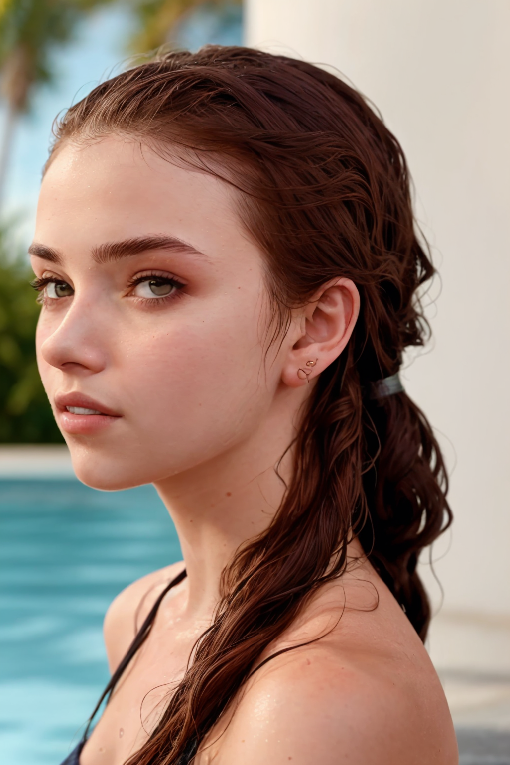 หญิงสาวผมแดงสวยกำลังพักผ่อน