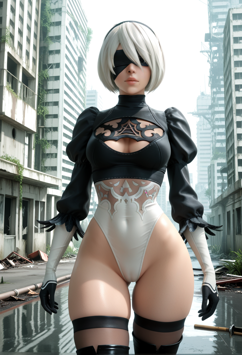 2b White Hair Short