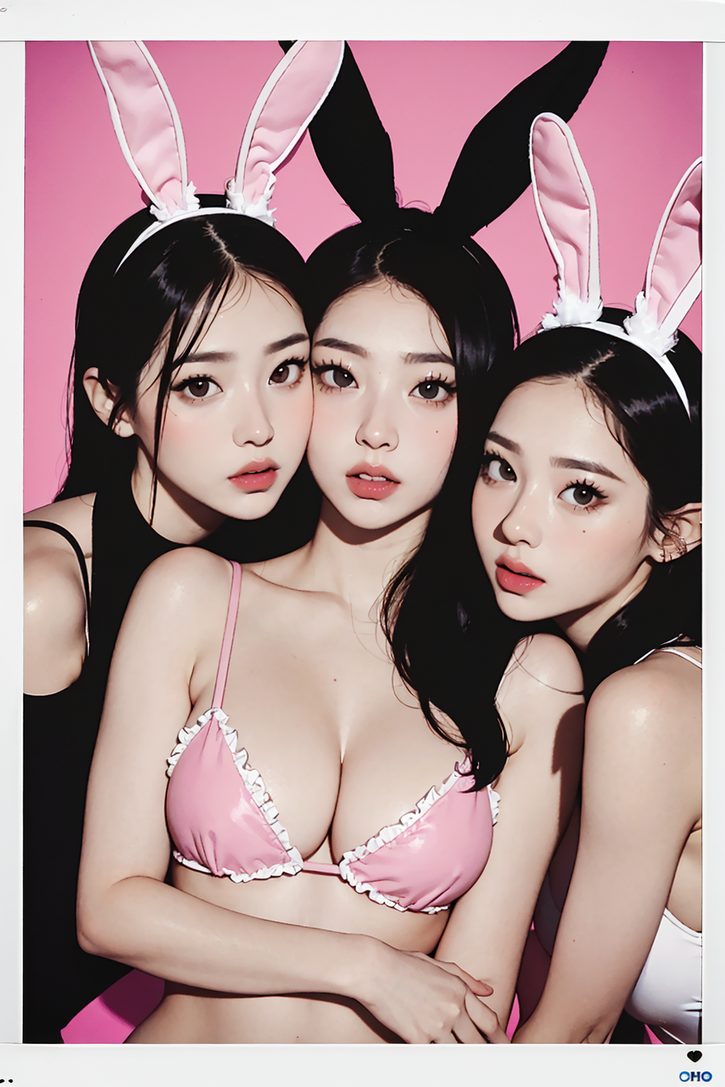 Polaroid Film 3girls Bunny