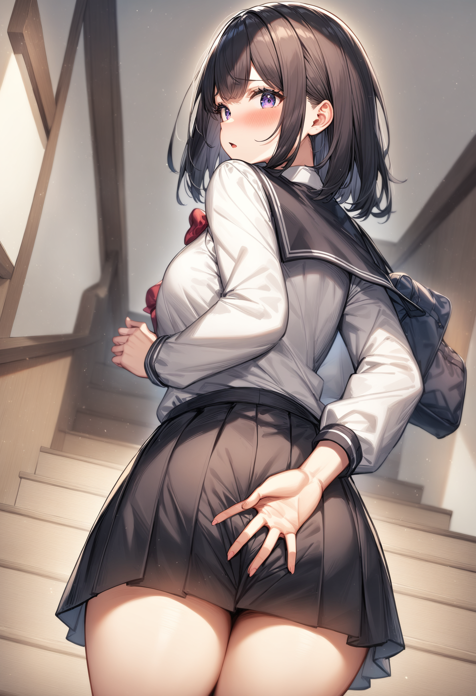 中等胸部校服